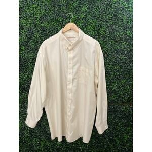 Gold Label Roundtree & Yorke Men’s dress Shirt, light Yellow, non-iron Size 18
